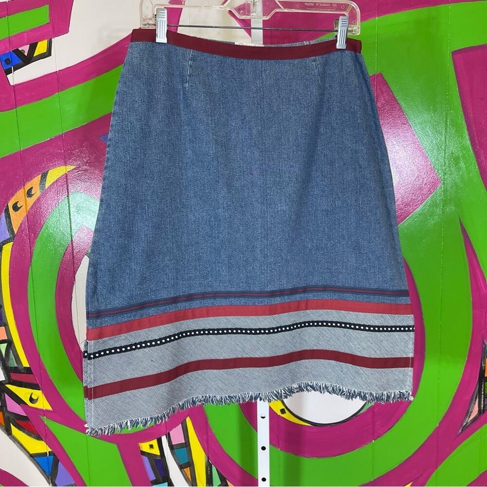 Christopher & Banks, Vintage Denim Skirt with Slits. Size 8. Excellent condition